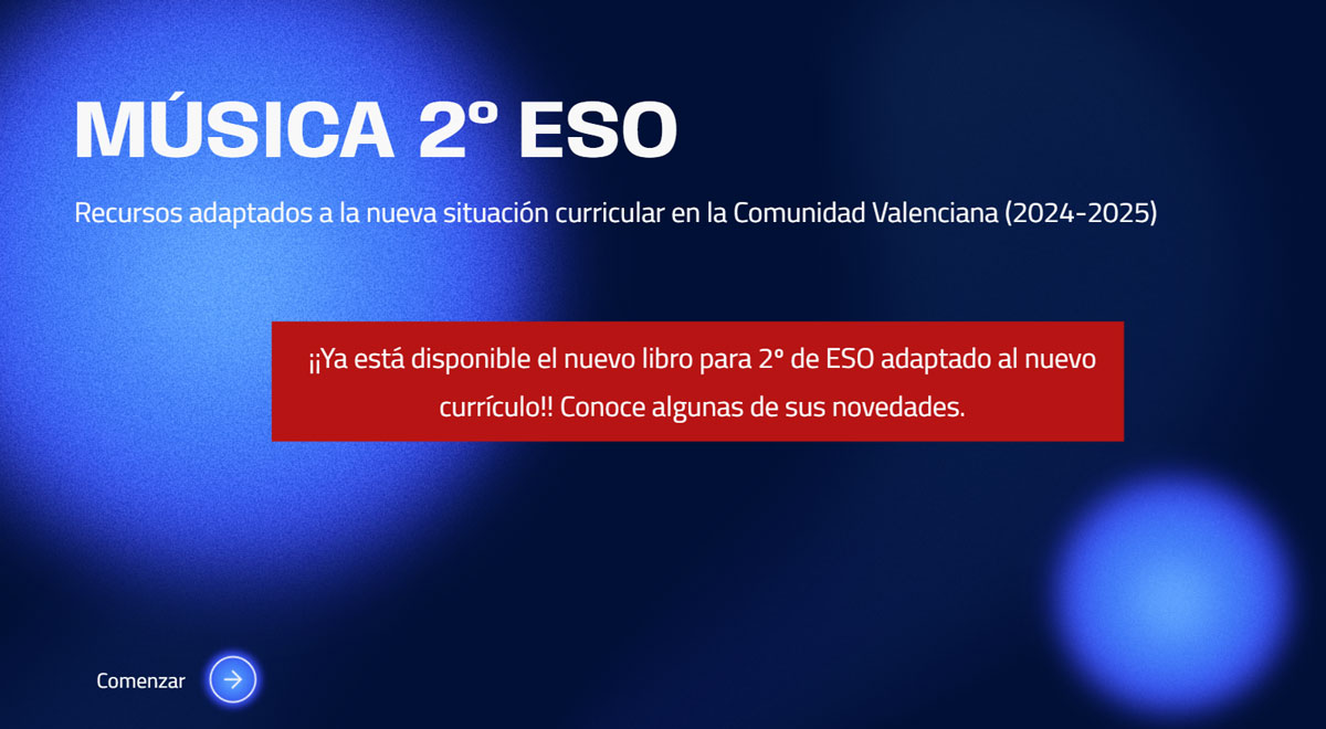 Accede a las novedades de música 2 ESO para la Comunidad Valenciana